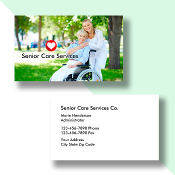 Senior Services Theme Business Card by Luckyturtle at Zazzle