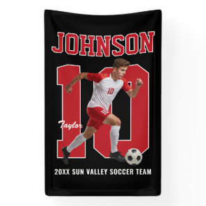 Senior Soccer Player Number Custom Photo Sports Banner