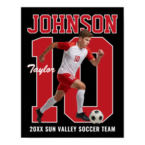 Senior Soccer Player Number Custom Photo Sports Poster