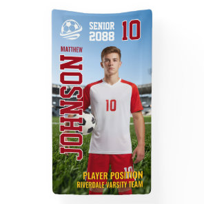 Senior Soccer Player Photo Football Field Banner