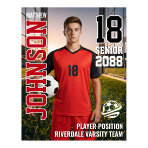 Senior Soccer Team Custom Player Photo Sports Poster