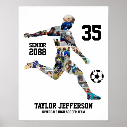 Senior Soccer Team Sports Custom Photo Collage