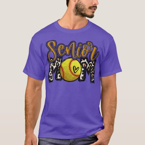 Senior Softball Mom Leopard T_Shirt