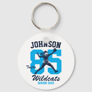 Senior Softball Player School Sports Girl Baseball Keychain