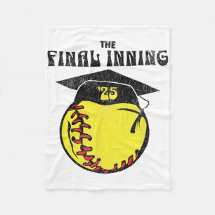 Senior Softll 2025 The Final Inning Distressed Gra Fleece Blanket