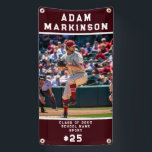 Senior Sport Softball Outdoor Banner<br><div class="desc">Celebrate your soon to be graduating seniors with custom made outdoor banners. Edit and order matching softball banners featuring your graduates name, team and jersey number. Go into the design tool to easily change the banner colors to match your high school or college sport team. Hang these banners up at...</div>