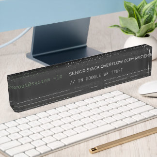 Senior Stack Overflow Copy-Paster Funny Acrylic De Desk Name Plate