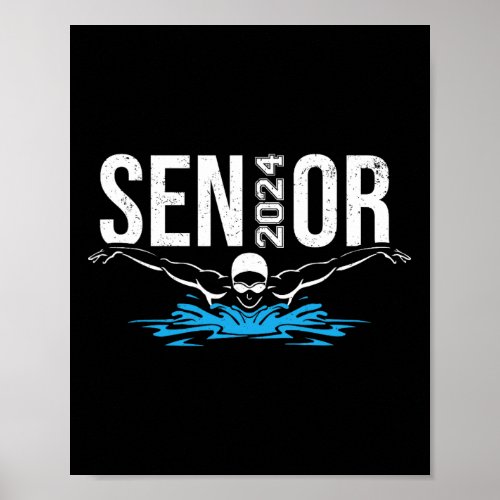 Senior Swim Team 2024 Member Swimmer Graduation Sw Poster