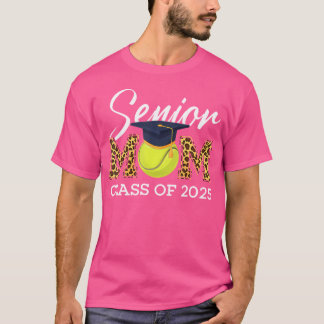 Senior Tennis Mom Class Of 2025 Leopard Graduation T-Shirt