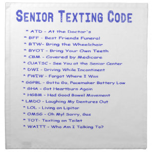 Senior Texting Code Napkin