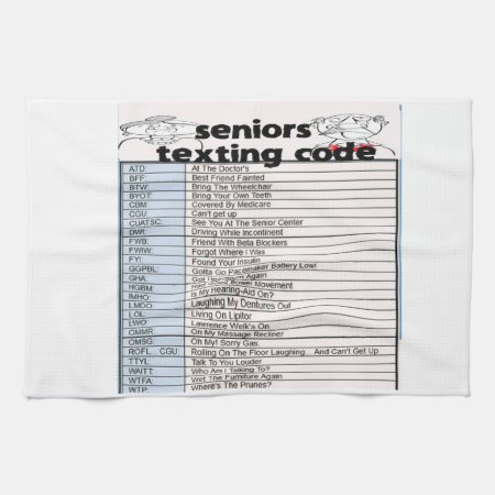 Senior Texting Code Towel