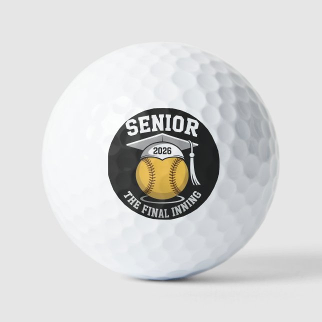 Senior The Final Inning 2026 Softball Graduation  Golf Balls (Front)