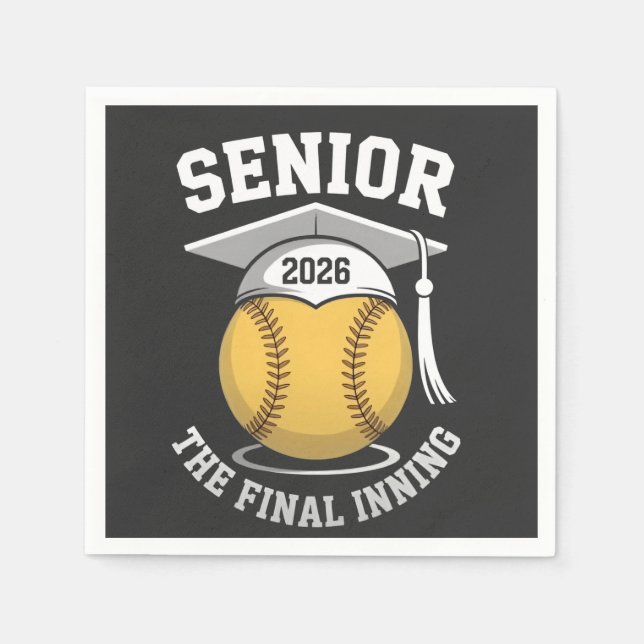 Senior The Final Inning 2026 Softball Graduation  Napkins (Front)
