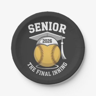 Senior The Final Inning 2026 Softball Graduation Paper Plates