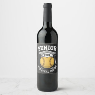 Senior The Final Inning 2026 Softball Graduation Wine Label