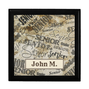 SENIOR Typography With Name Keepsake Gift Box