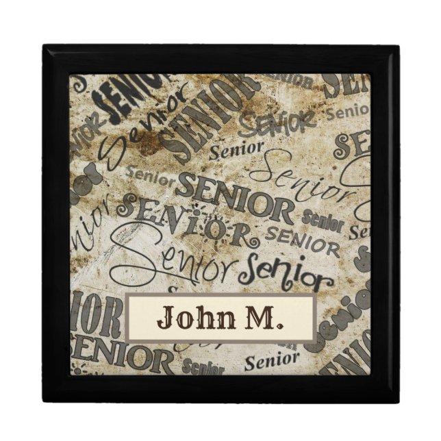 SENIOR Typography With Name Keepsake Gift Box (Front)