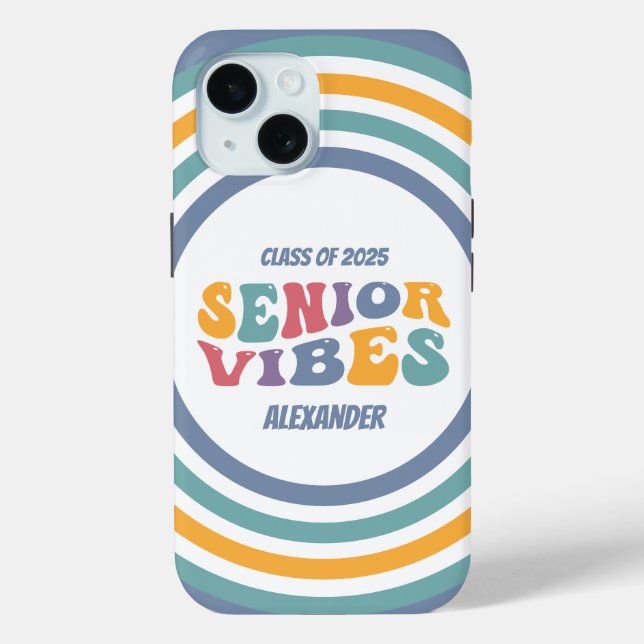 Senior Vibes Class of 2025 Grad Case-Mate iPhone Case (Back)