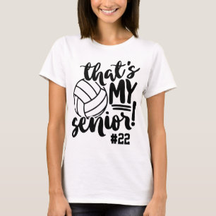 Senior Volleyball Mom Jersey Number & Player Name T-Shirt