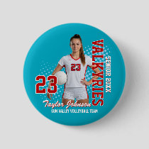 Senior Volleyball Player Custom Photo Sports Team Button