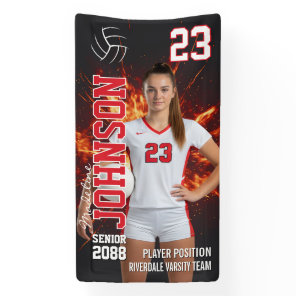Senior Volleyball Player Sports Photo Vertical Banner