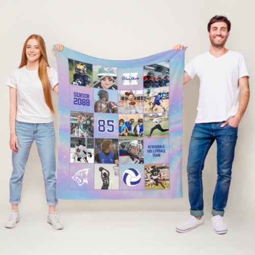 Senior Volleyball Team Custom Photo Iridescent