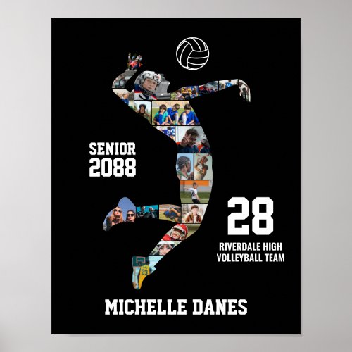 Senior Volleyball Team Custom Sports Photo Collage
