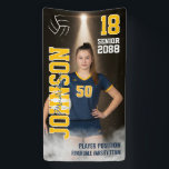 Senior Volleyball Team Player Custom Sports Photo Banner<br><div class="desc">Personalized senior sports banner for athlete and sports player. This customizable design template is perfect for homecoming sports event, senior night, sports award banquet or graduation party décor for your athlete son, daughter or student. It's a great way to display player portrait and memories from their sports games. The design...</div>