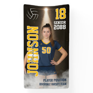 Senior Volleyball Team Player Custom Sports Photo Banner