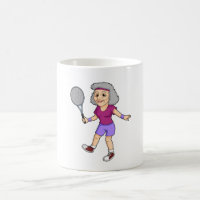 Senior Woman Tennis Player Coffee Mug