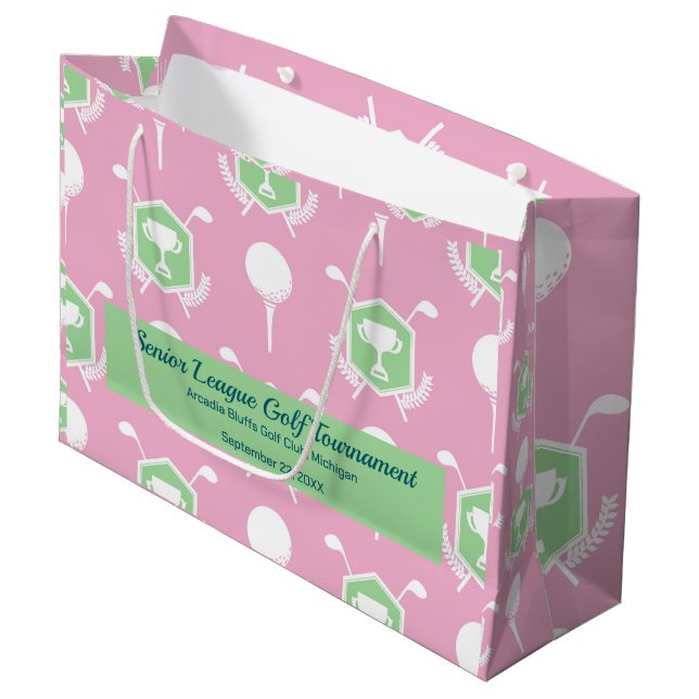 Senior Women's Golf League Party Large Gift Bag (Front Angled)