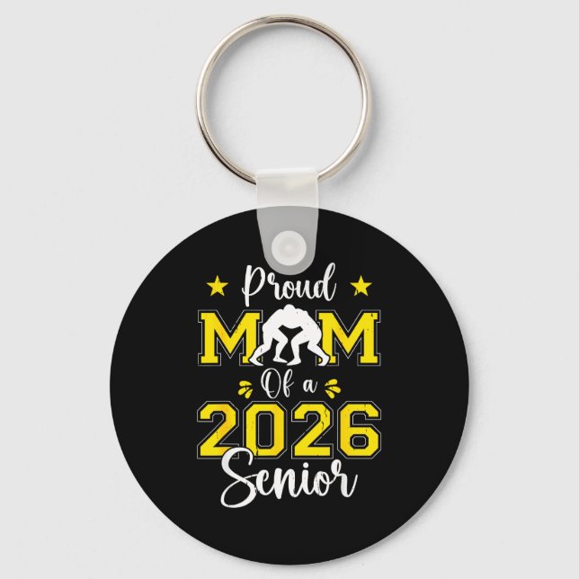 Senior Wrestling Mom 2026 Senior Mom Cl Of 2026  Keychain (Front)