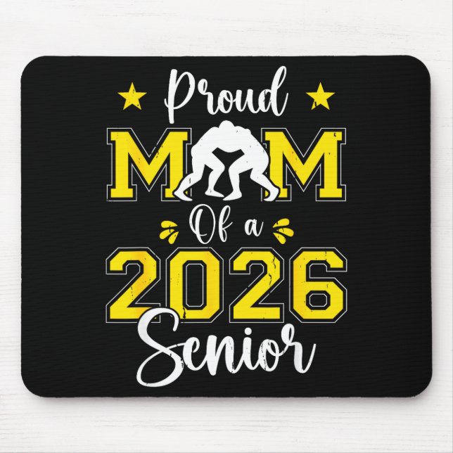 Senior Wrestling Mom 2026 Senior Mom Cl Of 2026  Mouse Pad (Front)
