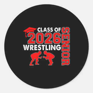 Senior wrestling mom 2026 senior mom class of 2026 classic round sticker