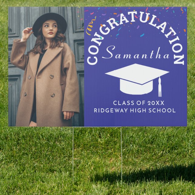 Senior Yard Sign - Custom Grad Photo Lawn Gift (Insitu)