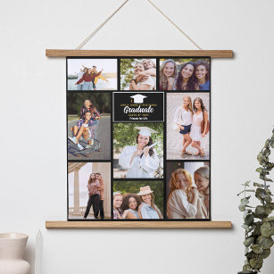 Senior Year Friends Photo Collage Graduation Hanging Tapestry