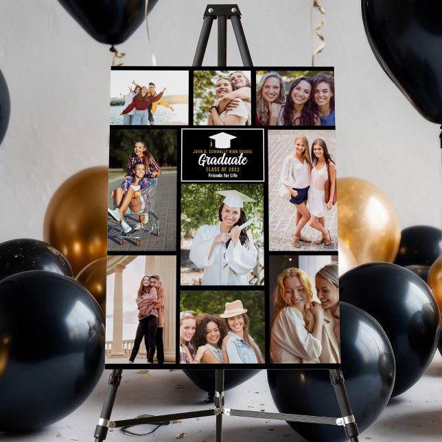 Senior Year Friends Photo Collage Graduation Party Foam Board (Creator Uploaded)