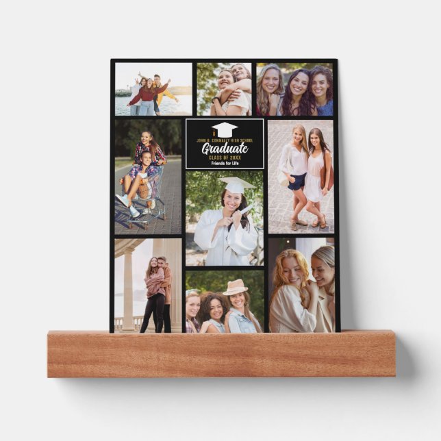Senior Year Friends Photo Collage Graduation Picture Ledge (Front)