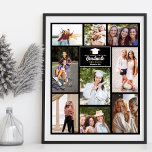 Senior Year Friends Photo Collage Graduation Poster<br><div class="desc">Senior year photo collage poster for your best friends in high school or college. Add 9 of your favorite friend photos and order these prints for your besties. A great 2024 graduation gift of friendship. Nothing says friends forever like a graduate photograph keepsake.</div>