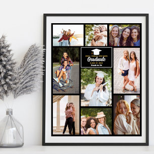 Senior Year Friends Photo Collage Graduation Poster