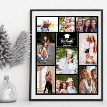 Senior Year Friends Photo Collage Graduation Poster by epicdesigns at Zazzle