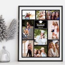Senior Year Friends Photo Collage Graduation Poster
