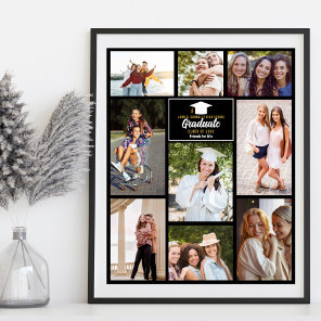 Senior Year Friends Photo Collage Graduation Poster