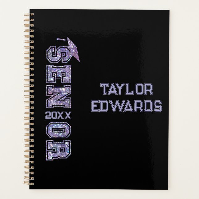 Senior Year Glitter Grad Graduation Planner (Front)