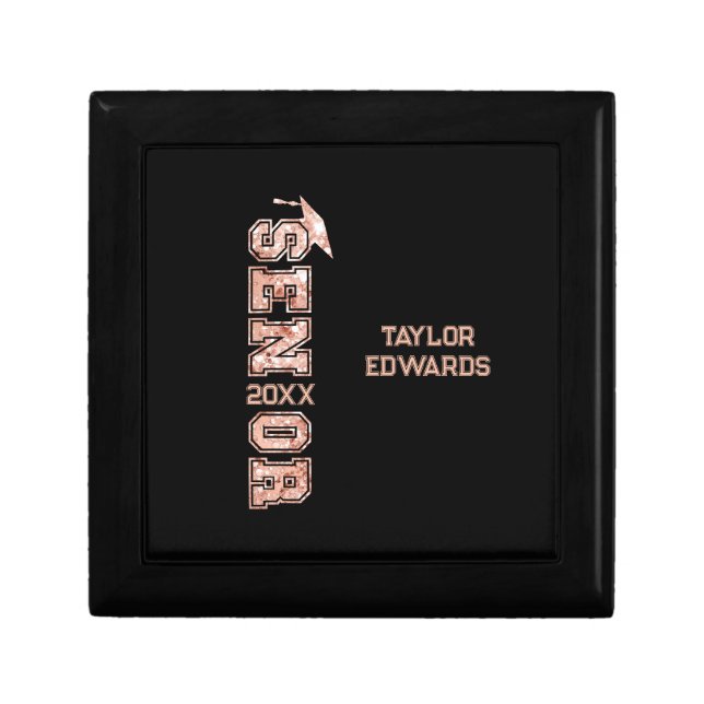 Senior Year Grad Photo Graduate Glitter Year Gift Box (Front)