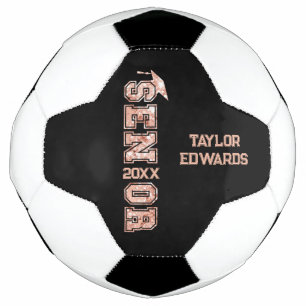 Senior Year Grad Photo Graduate Glitter Year Soccer Ball
