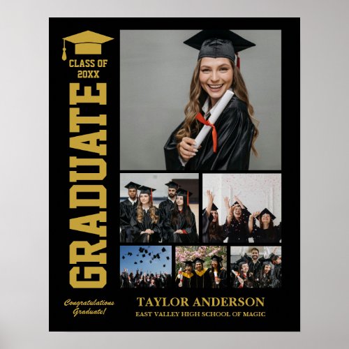 Senior Year Graduate Graduation Day Photo Collage Poster