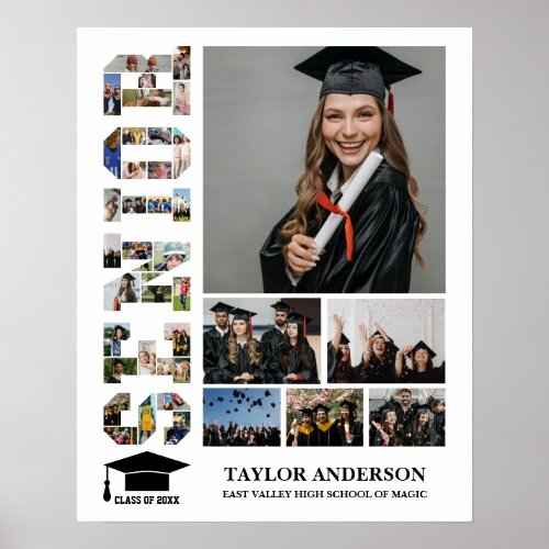 Senior Year Graduation Day Word Photo Collage Poster