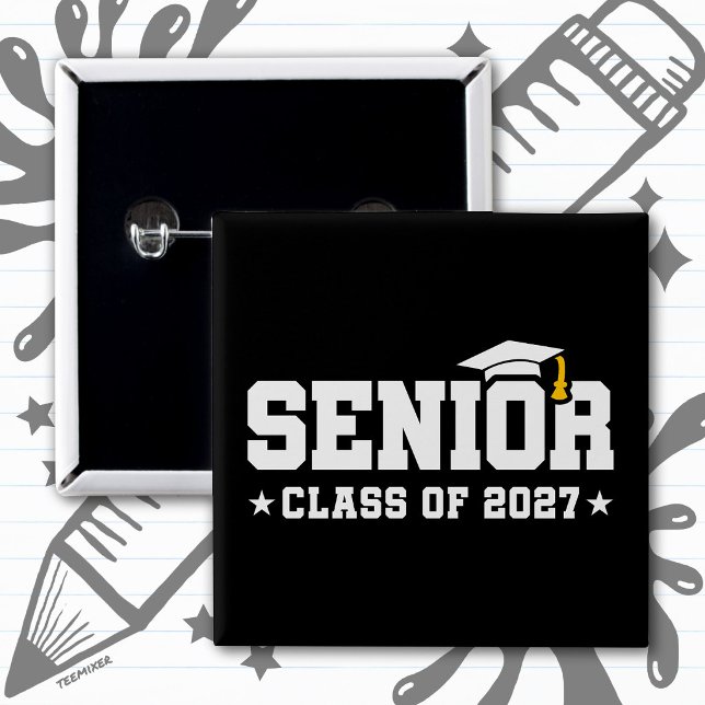 Senior Year Graduation School Pride Class of 2027 Button (Creator Uploaded)