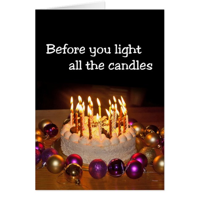 Seniors Birthday may need a Fire Permit? Cards (Front)